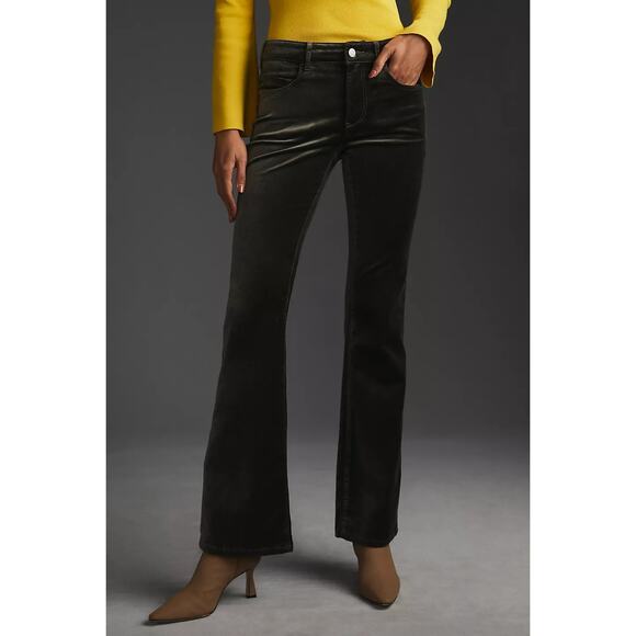 New Anthropologie Pilcro Demilune Mid-Rise Bootcut Velvet Jeans $148 33P Gray - Picture 4 of 6